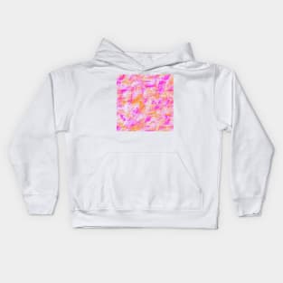 Bright pink orange and white abstract Kids Hoodie